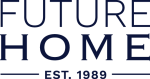A stacked navy blue wordmark reading “FUTURE HOME” in uppercase, with “EST. 1989” centered below.